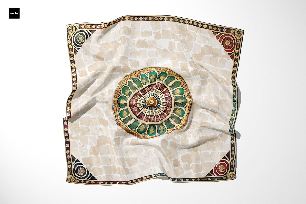 Silk Scarf Rosone - Silk Scarves - Origin Soufli Greece - Silk Tales