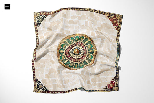 Silk Scarf Rosone - Silk Scarves - Origin Soufli Greece - Silk Tales