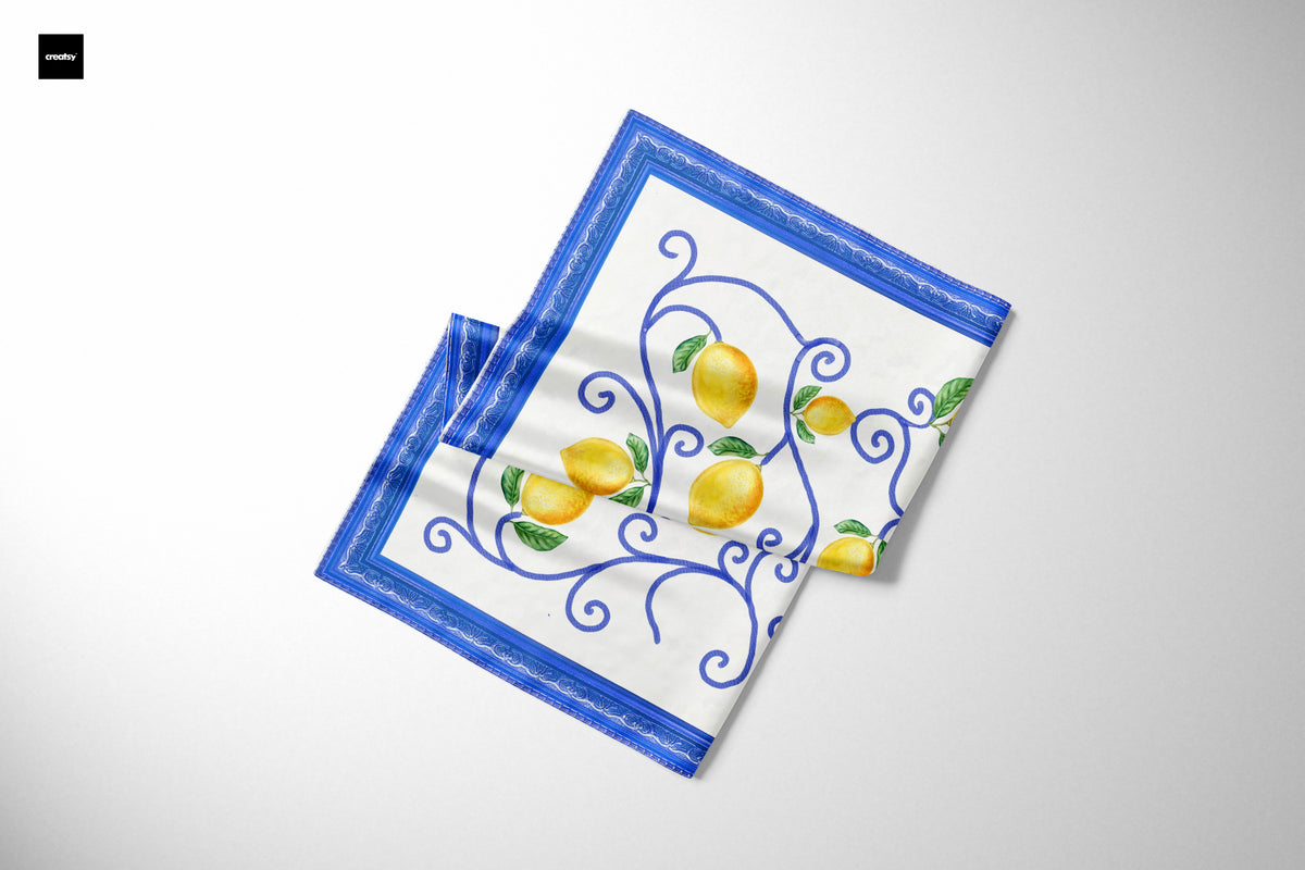 Silk Scarf Limoncello - Silk Scarves - Origin Soufli Greece - Silk Tales - detail