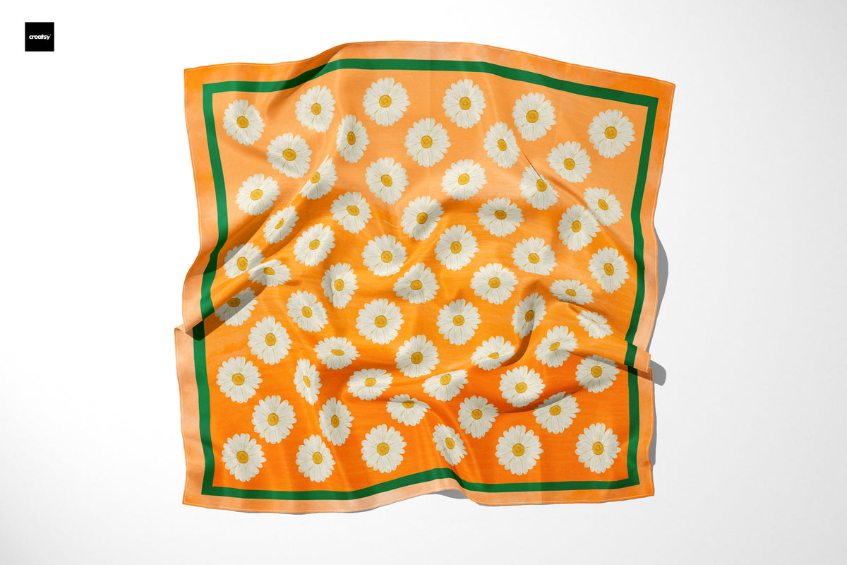 Silk Scarf Sunny Daisy - Silk Scarves - Origin Soufli Greece - Silk Tales