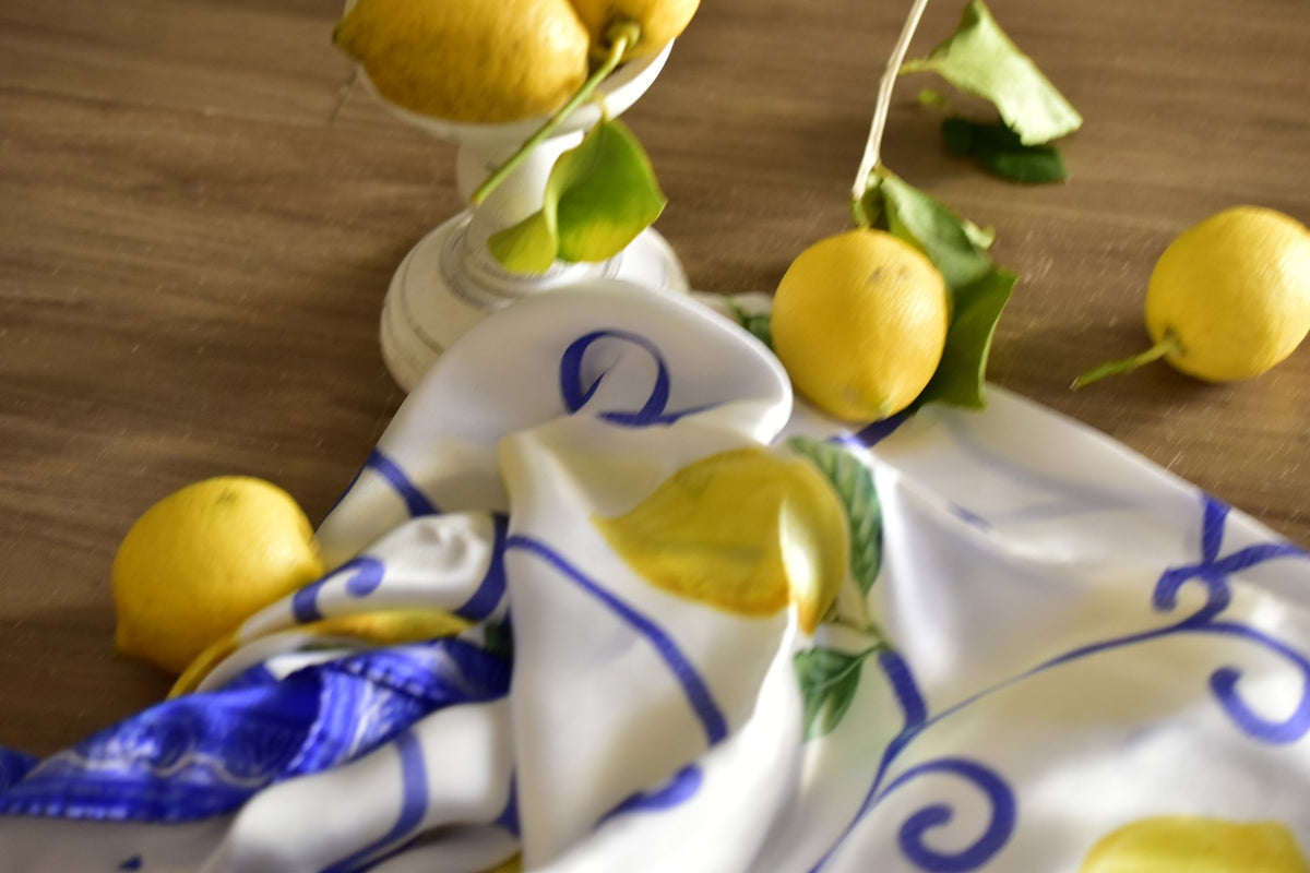 Silk Scarf Limoncello - Silk Scarves - Origin Soufli Greece - Silk Tales - gift set