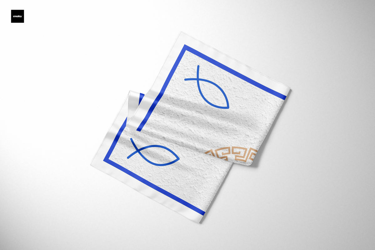 Silk Scarf Aegean Eye - Silk Scarves - Origin Soufli Greece - Silk Tales - folded